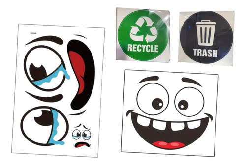 4 Piezas De Basura De Basura Calcomanías Basura Y Reciclaje