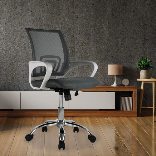 Silla Ergonomica Mundo In Jm-107 Respaldo Mesh Apoyabrazos Color Gris
