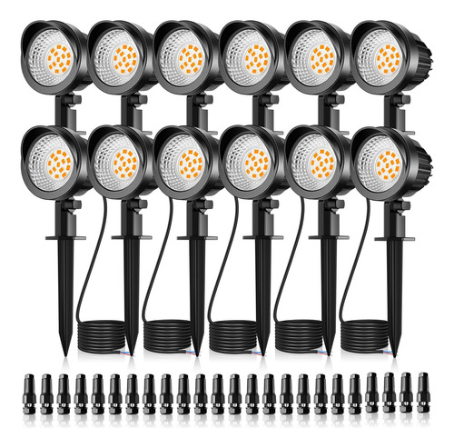 Luces Led De Paisaje 7 W 12/24 V Ip66 Blancas Cálidas Paquet