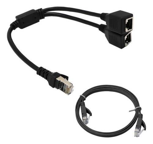 Adaptador Divisor Rj45 Y 1 A 2 Vías Puertos Hembra Dobles