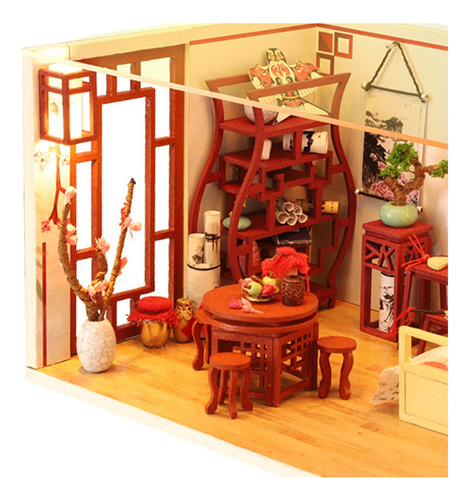 Kits De Bricolaje De Casa De Muñecas En Miniatura De Madera