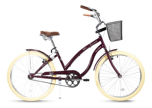 Bicicleta Para Mujer Urbana Rodada 24 Turbo Zinnia Retro Color Rojo Tamaño del cuadro 40 cm