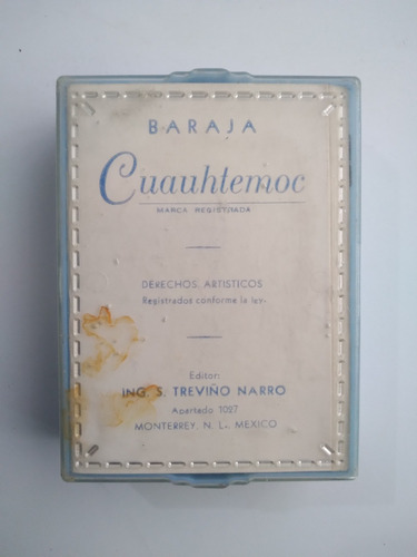 Antigua Y Rara Baraja Cuauhtemoc C.1950 Monterrey Poker (Usado)