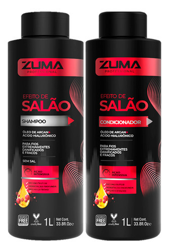  Kit Shampoo Condicionador Argan Efeito Salão Zuma 1l