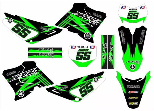 Kit Adesivo Moto De Trilha Ttr 230 Fox Verde Preto Ttr25