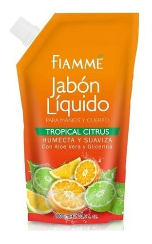 Jabon Liquido Manos Fiamme 1000 Ml Tropical Citrus