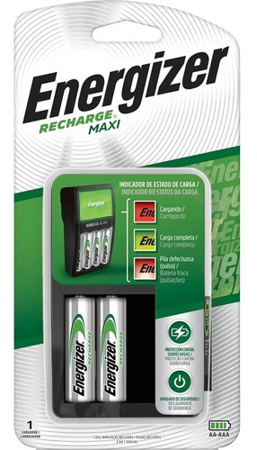 Combo 1 Cargador Energizer Maxi + 1 Blister Aa Recargable