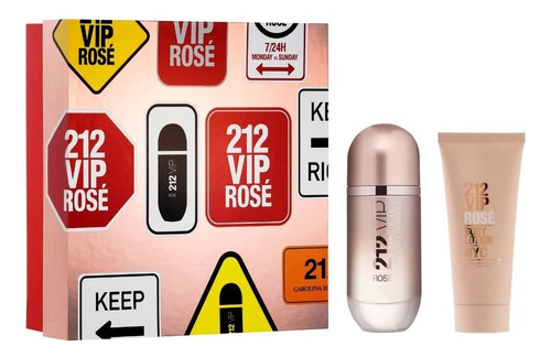 Set Perfume Carolina Herrera 212 Vip Rosé Edp 80ml Premium