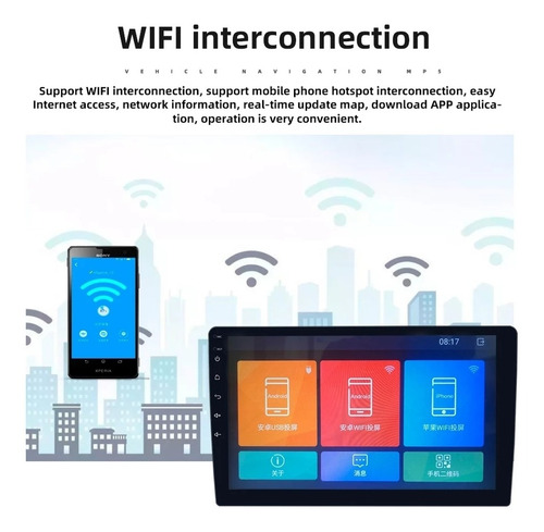 Auto Radio Android 10.1 Pulgadas Full Touch Hd Wifi Gps Usb