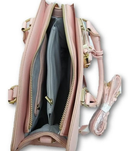 Imagen 4 de 5 de Bolso De Dama Con Cartera Satchel Rosa Bs3319