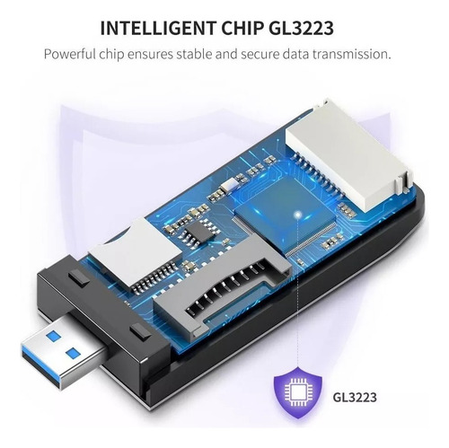 Card Reader Usb 3.0 Otg Diseño Aluminio Sd Tf Compact Flash
