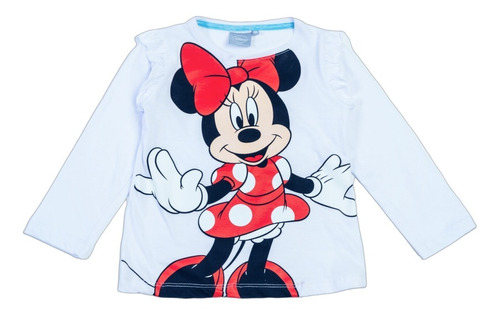 Remera Minnie Mouse Niña Manga Larga Original Lic Disney® 