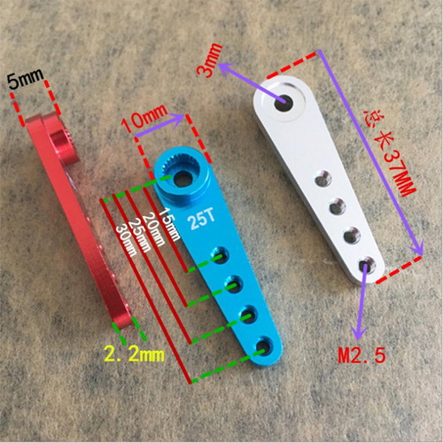 2pcs Aluminio 37mm 25t Servo De Dirección Servo