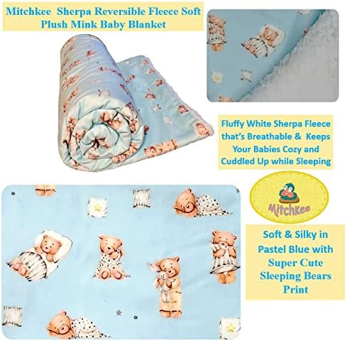 Manta De Bebé Mitchell, Manta De Forro Polar Sherpa Reversib