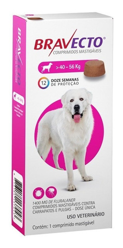 Imagem 2 de 2 de Bravecto Anti Pulgas E Carrapatos Para Cães De 40 A 56kg