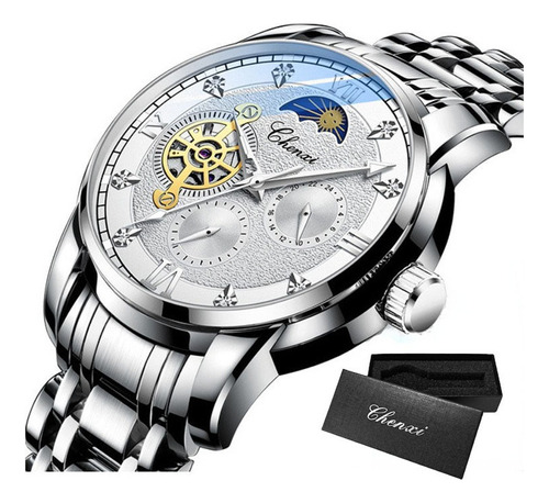 Relojes Chenxi Diamond Chronograph De Lujo Para Hombre Color Del Fondo Plateado