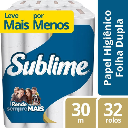 Papel Higienico Folha Dupla Sublime Softys 32 Rolos