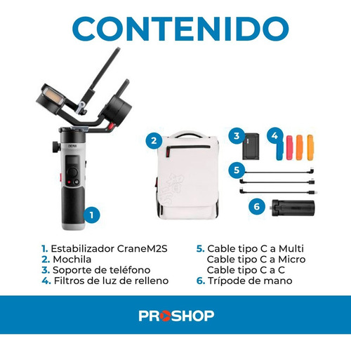 Estabilizador Celular Gimbal Zhiyun Crane M2 S Combo Bolso