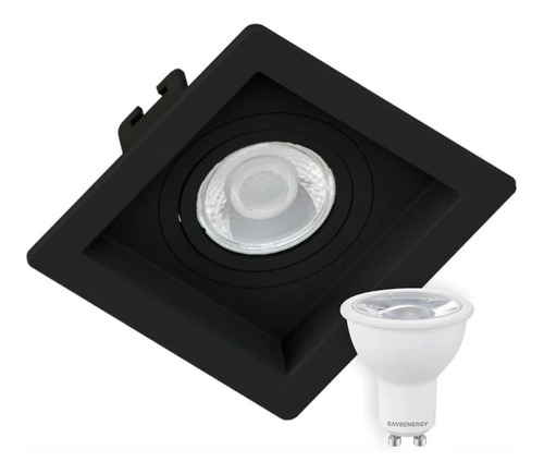 Embutido Mr16 Dicroica Quadrado Recuado + Lampada Led 4,8w