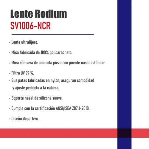 Pack De 12 Lentes De Seguridad Mr Sv1006 Ncr Blanco