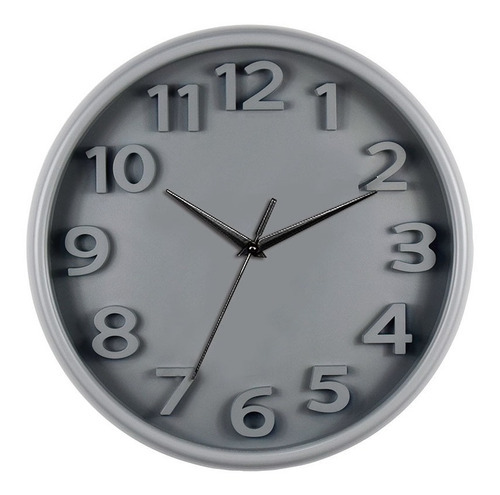 Reloj De Pared Moderno Gris 26 Cm Cocina Relieve Vonne