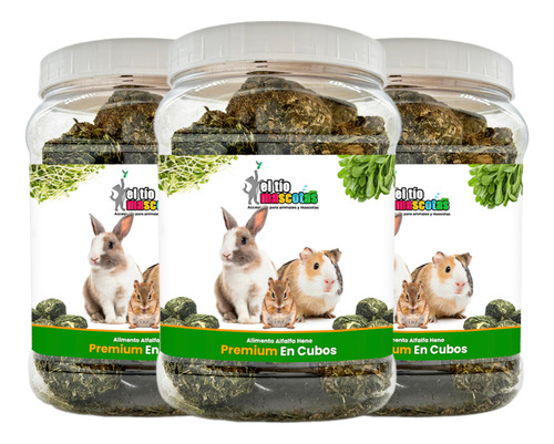 Cubos De Alfalfa Heno Para Conejos Cuyo Hamster - 3pzas