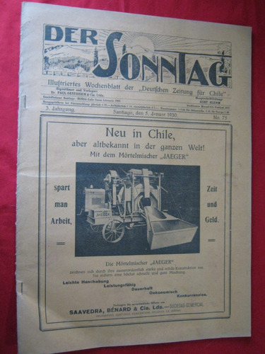 Revista Der Sontag 05 Enero 1930 Nuñoa- Santiago