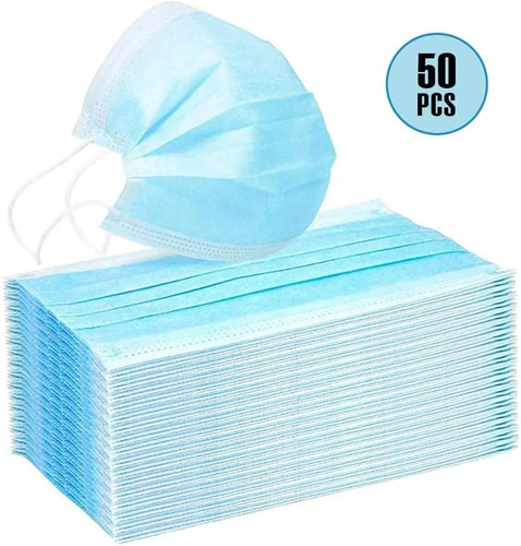 50 Mascarilla Desechable Certificada 3 Capas