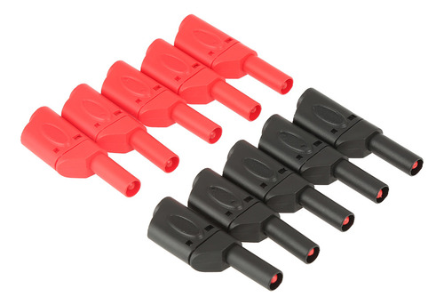 Enchufe Tipo Banana, 10 Unidades, 4 Mm, Rojo Y Negro, Totalm