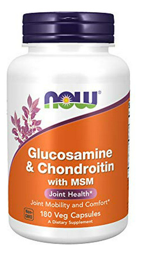 Now Glucosamine 1.1g, Condroitina 1.2g, Con Msm 300mg, 180