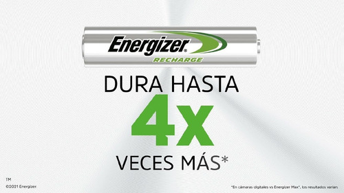 Imagen 5 de 7 de Cargador Maxi Energizer + 4 Pilas Aa Pilas Recargables