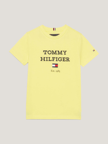 Playera Oversize Amarillo Con Logo De Niño Tommy Hilfiger