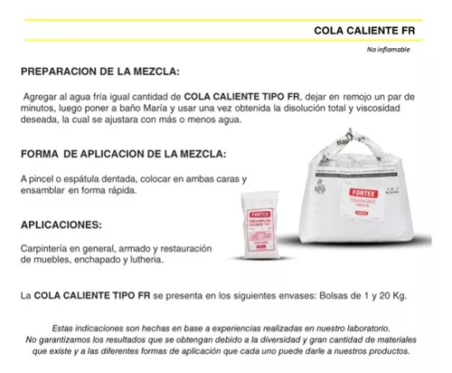 Cola Carpintero Molida Caliente Fr 1kg – Fortex – Mayorista Web