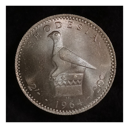 Rhodesia 2 Shilling 1964 Sin Circular Km 3 Elizabeth Ii