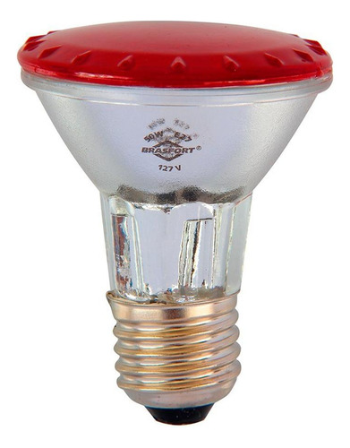 Lampada Halogena Par 20 Brasfort 50w X 127v Vermelha  7289