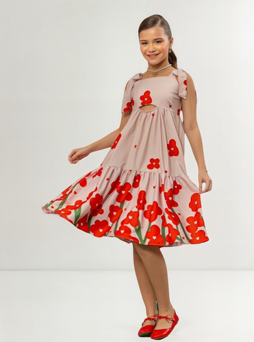 Vestido Infantil Menina Festa Mini Diva Colorido Babado Moda