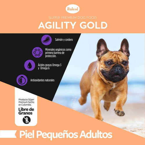 Alimento Para Perro - Agility Gold Pequeños Adultos Piel 8 K
