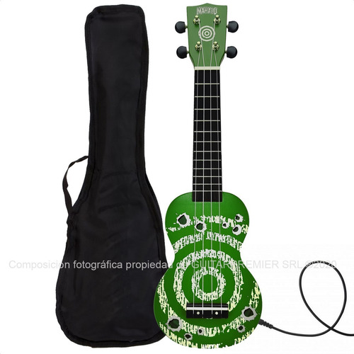 Ukelele Electroacustico Soprano Diseño Mahalo + Funda + Pua