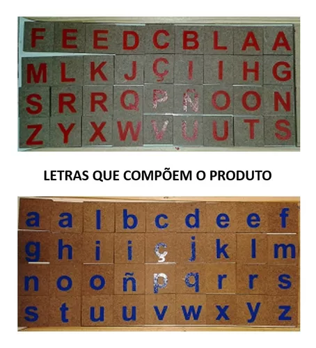 Brinquedo Pedagógico Madeira Abc Alfabeto Letras 72 Peças Jogo