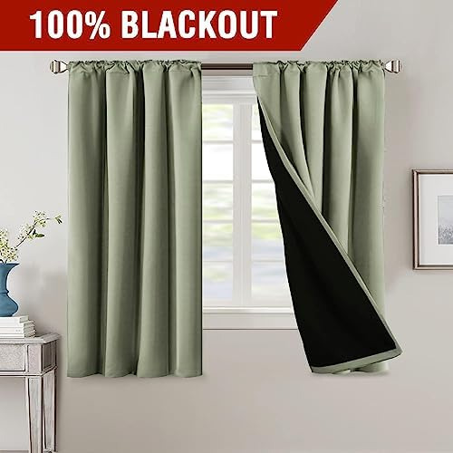 Cortinas Opacas 100% Para Dormitorio Con Forro Negro, Cortin