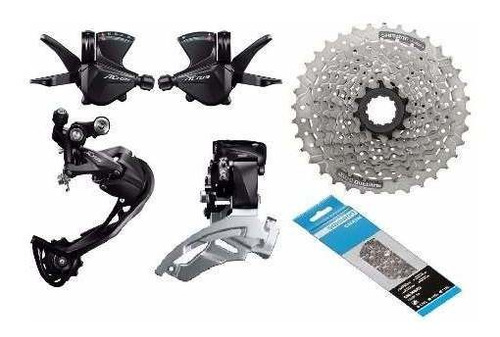 Imagem 1 de 6 de Grupo Cambio Trocador K7 Shimano Altus M2000 3x9 27v 11-36