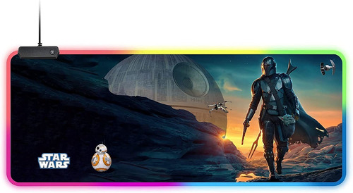 Star Wars Mandalorian Yoda Blue Death Star Rgb Alfombri...