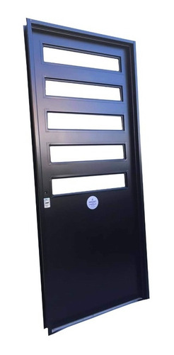 Puerta Doble Chapa Inyectada Premium 5 Paños Fijos 80x200