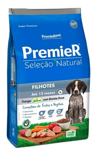 Ração Premier Cães Filhotes Seleção Natural Fgo/batat 2,5kg