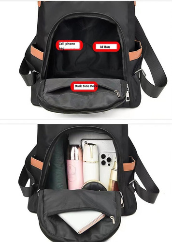 Go-done - Bolso De Dama Acabado De Los Herrajes Negro Color Negro Correa De Hombro Marrón Diseño De La Tela Liso