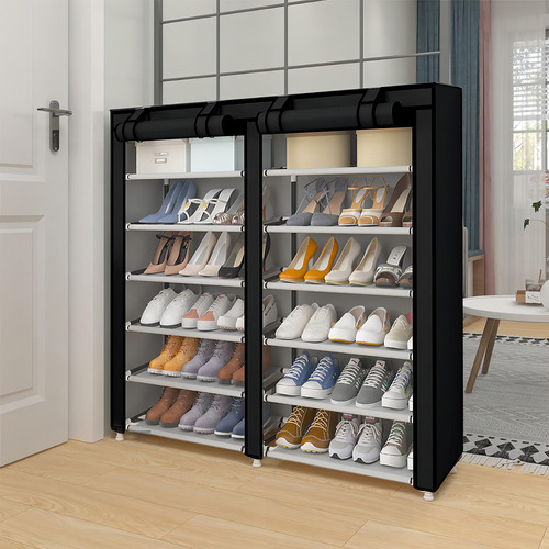 Zapatera Fasilyt YUB-012 organizador de 6 niveles closet de zapatos tenis color negro