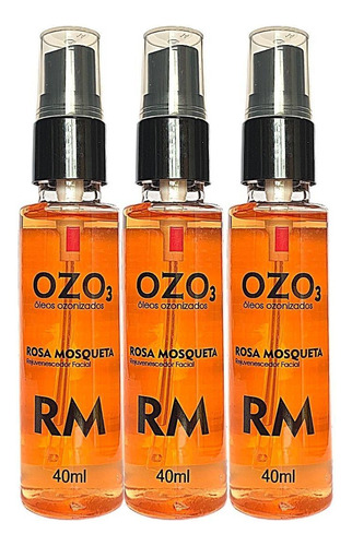 Kit Óleo De Rosa Mosqueta Ozonizado Ozo3 40ml Com 3un