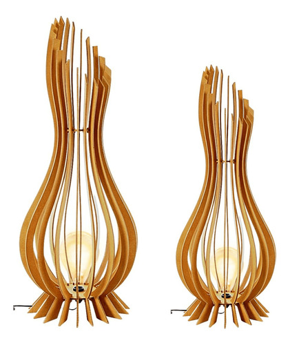 Luminária De Chão Ana Maria Mdf Kit Com 2 - 90cm E 75cm