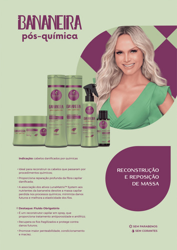 Shampoo Bananeira Tratamento Pós Química Haskell 300ml