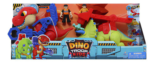 Dinosaurios Triceraptor Y T-rex Mecanizados Dino Troop Kids
